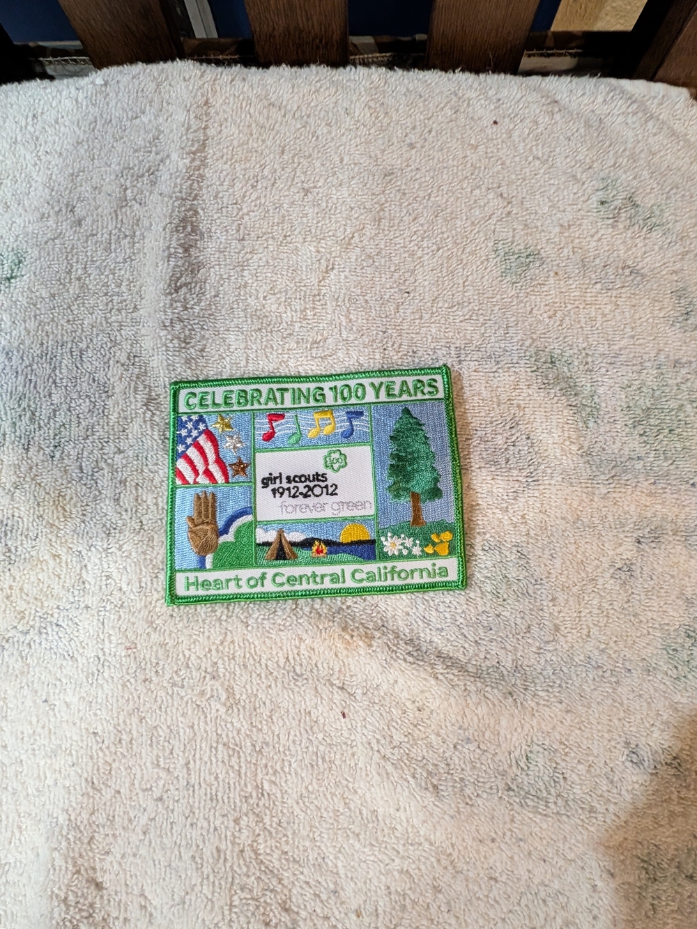 Girl Scouts 100th Anniversary Patch 1912-2012 Heart of Central California